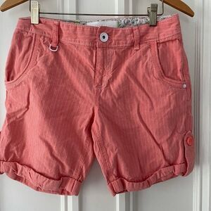 Adidas light coral pinstriped shorts S